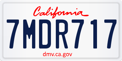 CA license plate 7MDR717