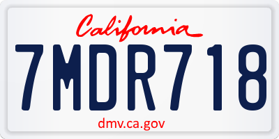 CA license plate 7MDR718