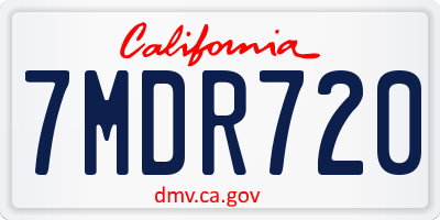 CA license plate 7MDR720