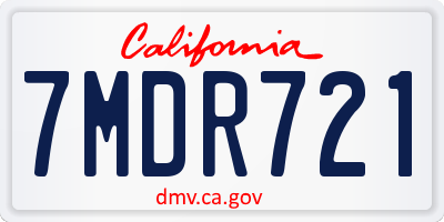 CA license plate 7MDR721