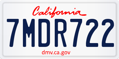 CA license plate 7MDR722