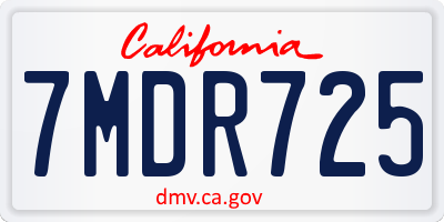 CA license plate 7MDR725
