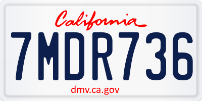 CA license plate 7MDR736