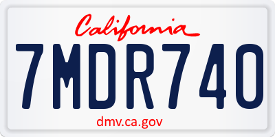 CA license plate 7MDR740