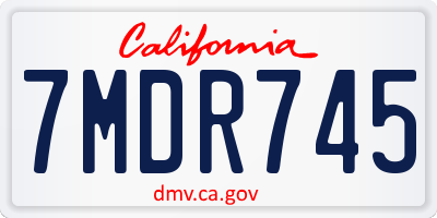 CA license plate 7MDR745