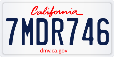 CA license plate 7MDR746