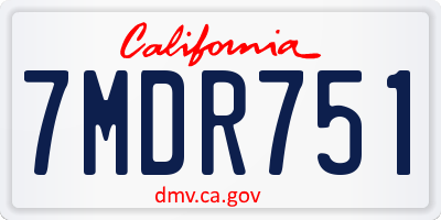 CA license plate 7MDR751