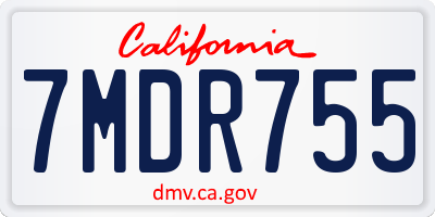 CA license plate 7MDR755