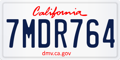 CA license plate 7MDR764