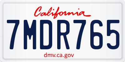 CA license plate 7MDR765