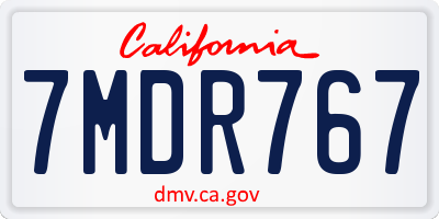 CA license plate 7MDR767
