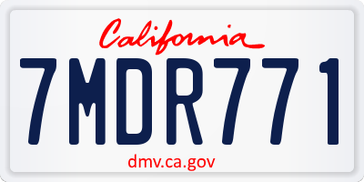 CA license plate 7MDR771