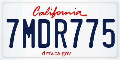 CA license plate 7MDR775