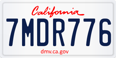 CA license plate 7MDR776