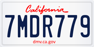 CA license plate 7MDR779
