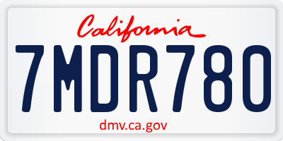 CA license plate 7MDR780