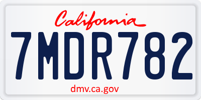 CA license plate 7MDR782