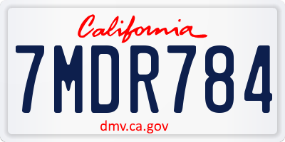 CA license plate 7MDR784