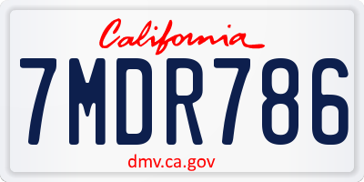 CA license plate 7MDR786