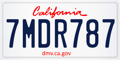 CA license plate 7MDR787