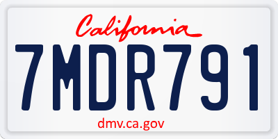 CA license plate 7MDR791