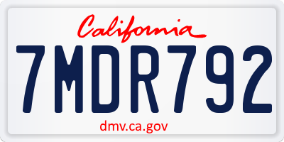 CA license plate 7MDR792