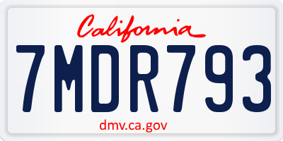 CA license plate 7MDR793