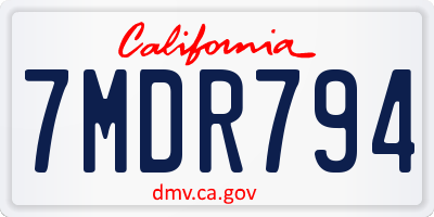 CA license plate 7MDR794