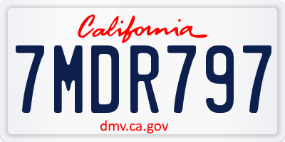CA license plate 7MDR797