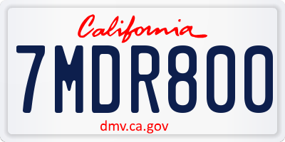 CA license plate 7MDR800
