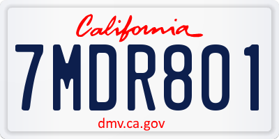CA license plate 7MDR801