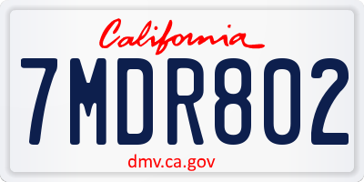 CA license plate 7MDR802