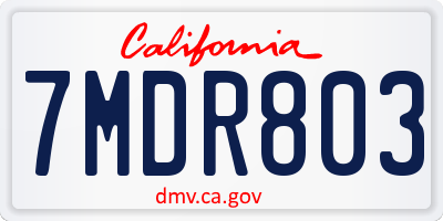CA license plate 7MDR803