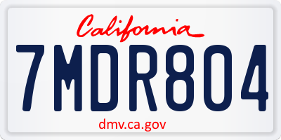 CA license plate 7MDR804