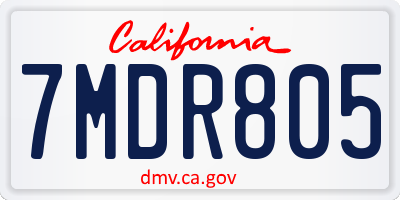 CA license plate 7MDR805