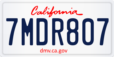 CA license plate 7MDR807