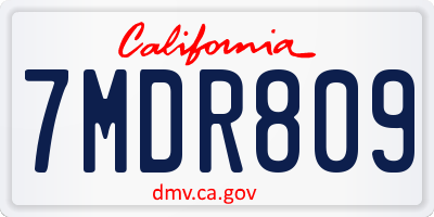 CA license plate 7MDR809