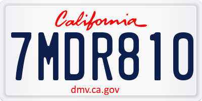 CA license plate 7MDR810