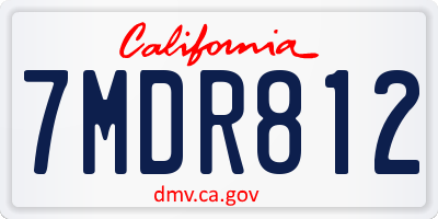 CA license plate 7MDR812