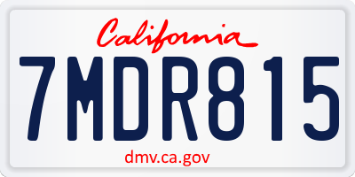 CA license plate 7MDR815