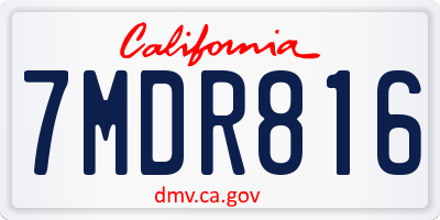 CA license plate 7MDR816