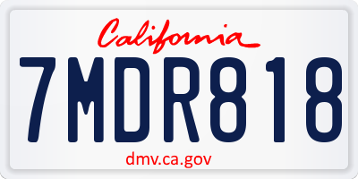 CA license plate 7MDR818