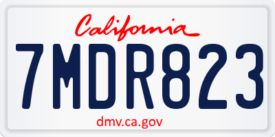 CA license plate 7MDR823