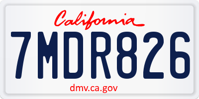 CA license plate 7MDR826