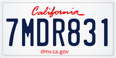 CA license plate 7MDR831