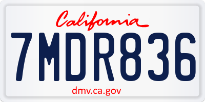 CA license plate 7MDR836
