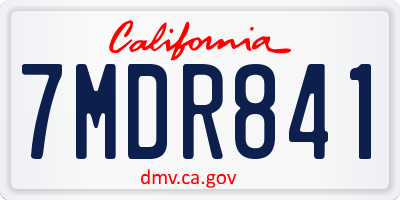 CA license plate 7MDR841