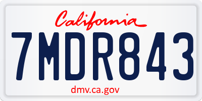 CA license plate 7MDR843