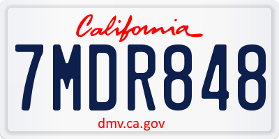 CA license plate 7MDR848