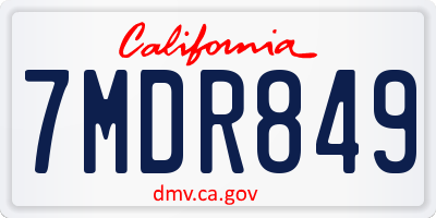 CA license plate 7MDR849